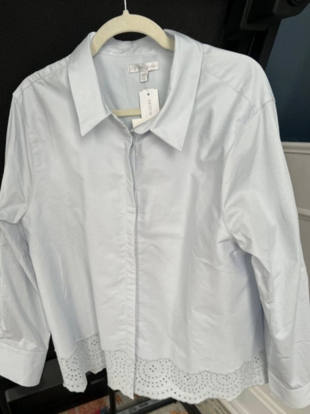 NWT Design History Idris Button Down Shirt in Light Blue XL